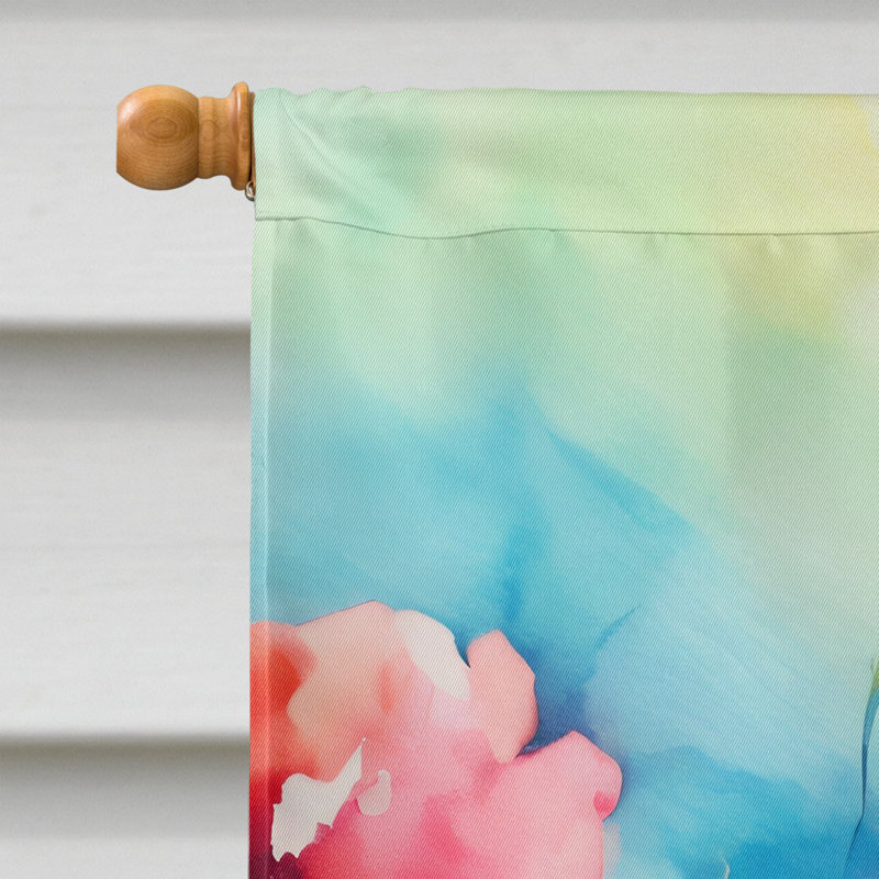 Œillets dans le drapeau de la maison à l'aquarelle