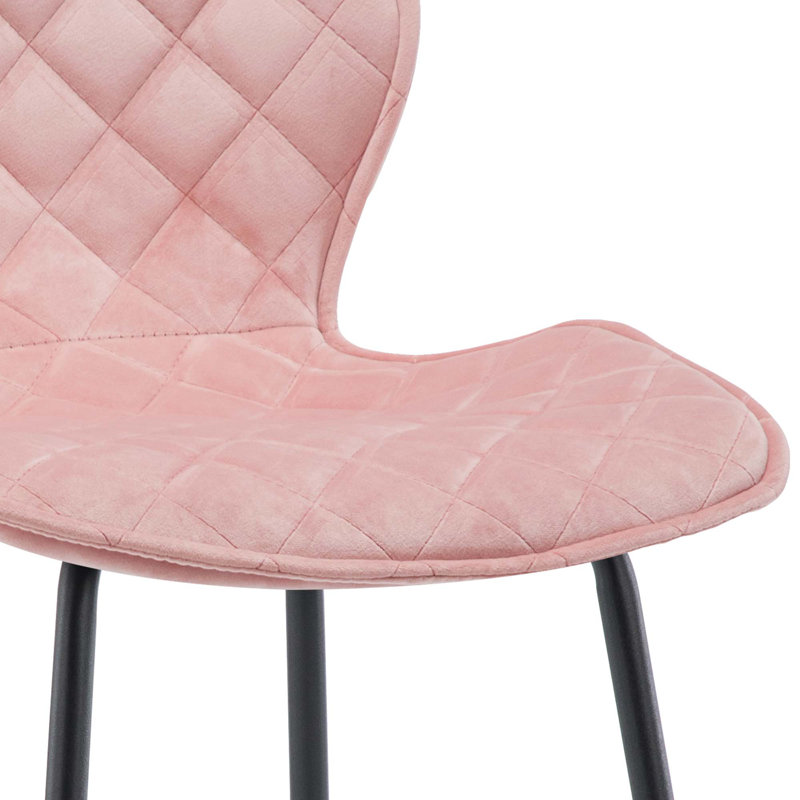 75cm Stool, Black, Salmon Pink