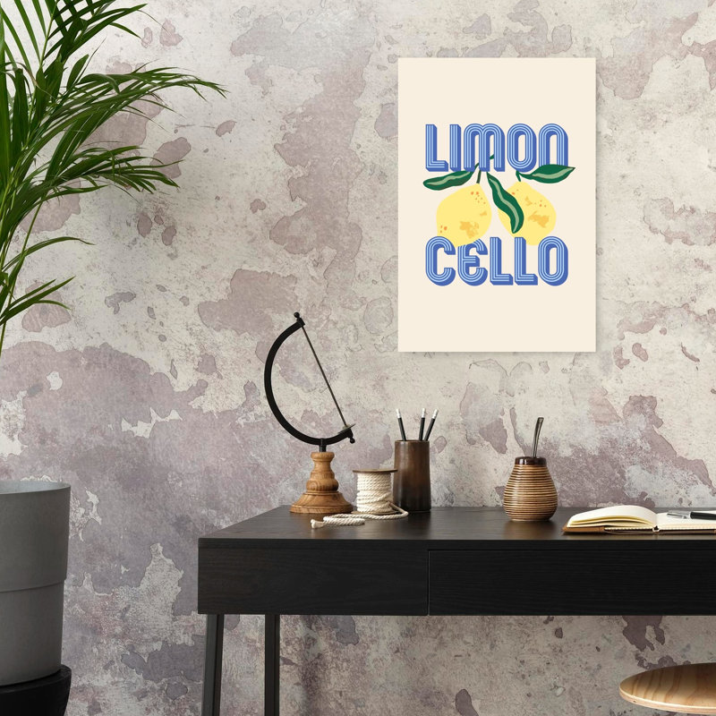 Limoncello citrons, rétro, rétro, fruit abstrait, impression d'art mural, 24" H x 16" W