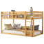 Lit superposé simple au-dessus d'un lit superposé en bois massif, lit au sol avec, peu encombrant et convertible pour l'organisation de la chambre à coucher, tablette de rangement pleine longueur avec garde-corps, super petits dortoirs, rangement sur mezzanine, 3 marches de 250 lb
