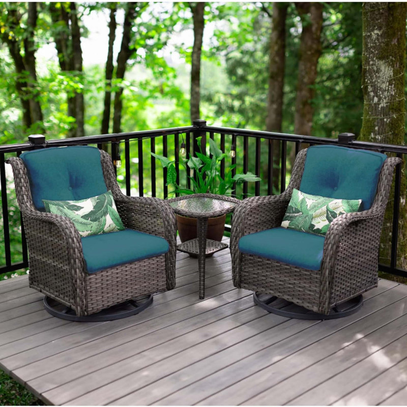 3 Piece Rattan Outdoor Sectional Conversation Sets