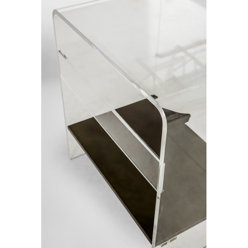 Sloan 22'' Brown and Clear Acrylic Waterfall End Table