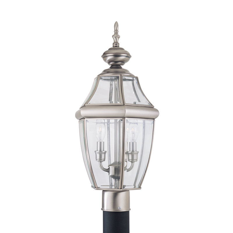 Lancaster Two Light Outdoor Post Lantern from Generation Lighting , Antique Brushed Nickel, No