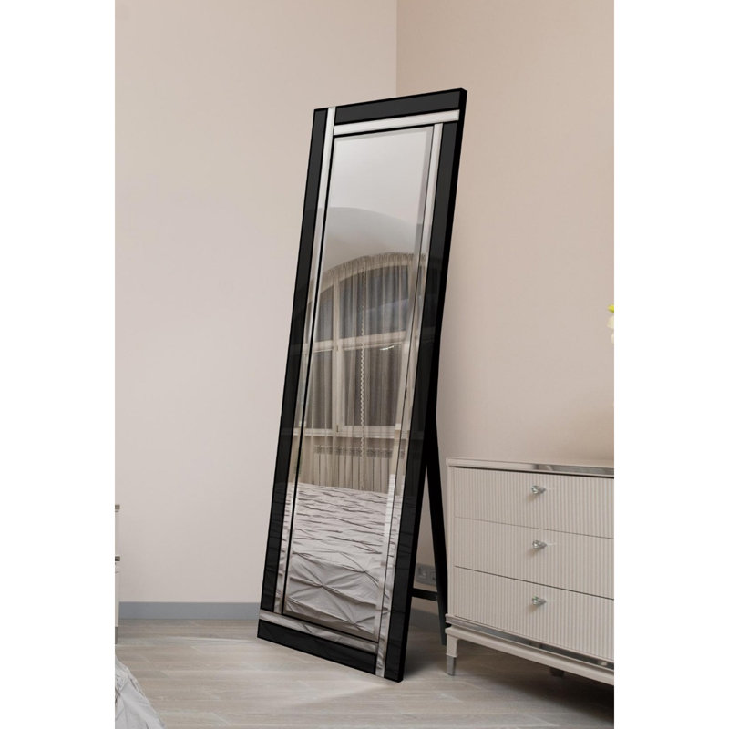 Niesha Wood Flat Wall Mirror