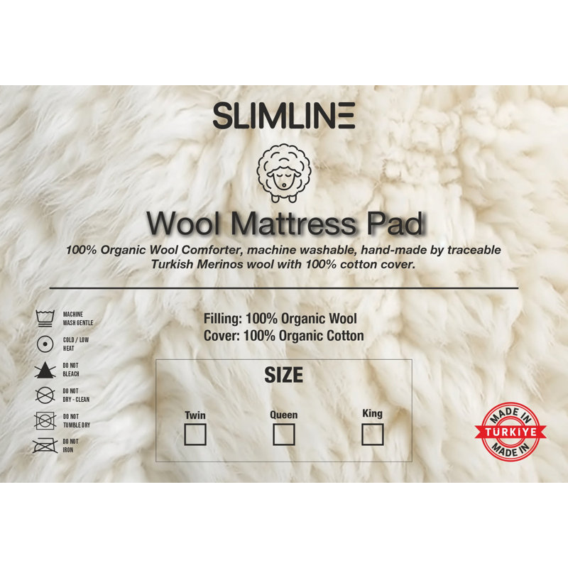 Cochecton 1'' Wool Mattress Topper, Queen