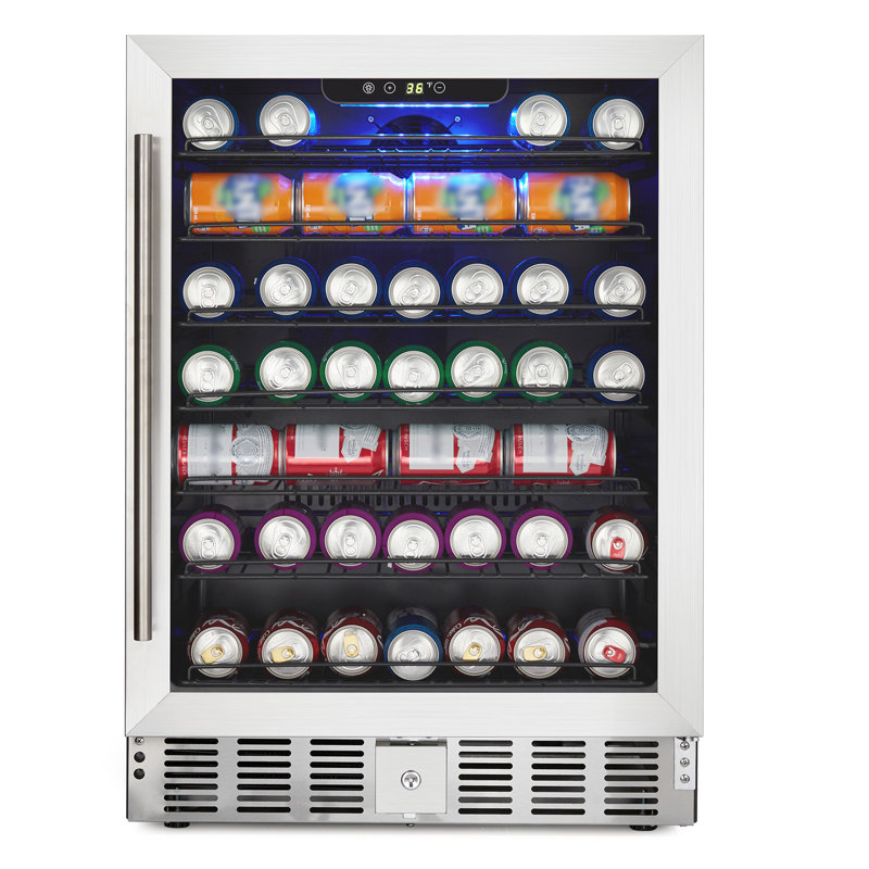 5.1 Cu.Ft 166 Can Drink Cooler with Adjustable Digital Temperature Large Capacity Beverage Refrigerator for Home Under Counter or Office