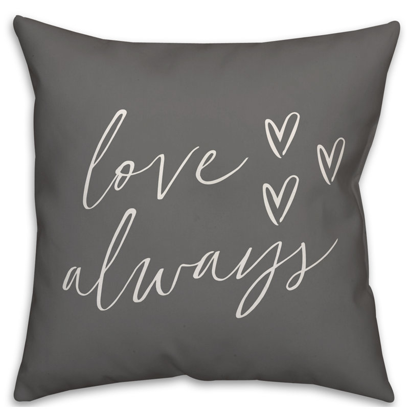 Housse de coussin carré et insert, 16 po x 1 po, Gris / blanc, Pas de bourre