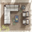 Ensemble de conversation modulaire en rotin pour 8 personnes avec 2 chaises et coussins Ansis