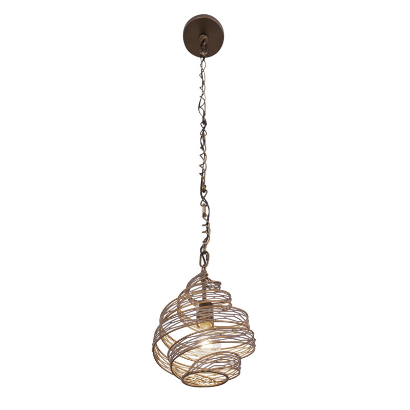 Flow 1 Light Twist Mini Pendant , Hammered Ore