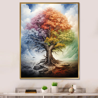 Tree Of Life All Seasons I - Trees Framed Canvas Print Wall Art