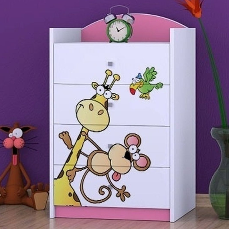Nokes 4 Drawer Chest, Pink