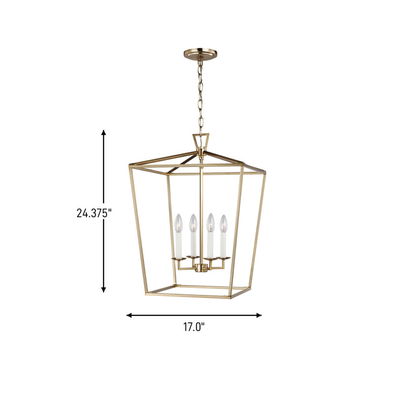 Dianna 4 - Light Chandelier, No , Satin Bronze, 24.4"H x 17"W x 17"D