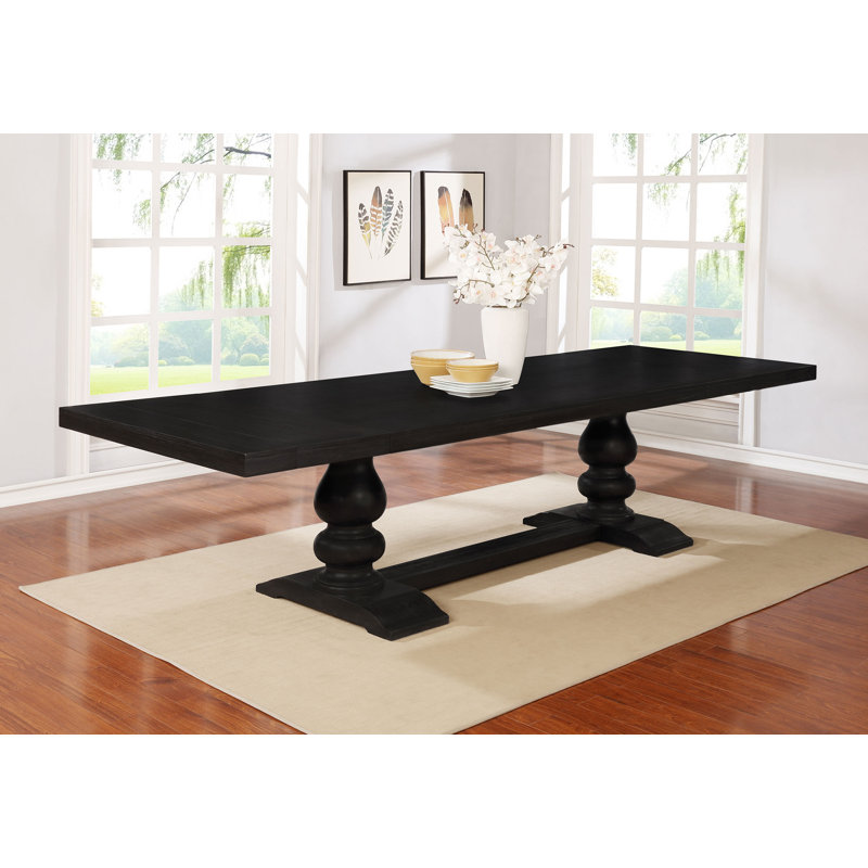 Chritine Rectangular Extendable Dining Table in Black