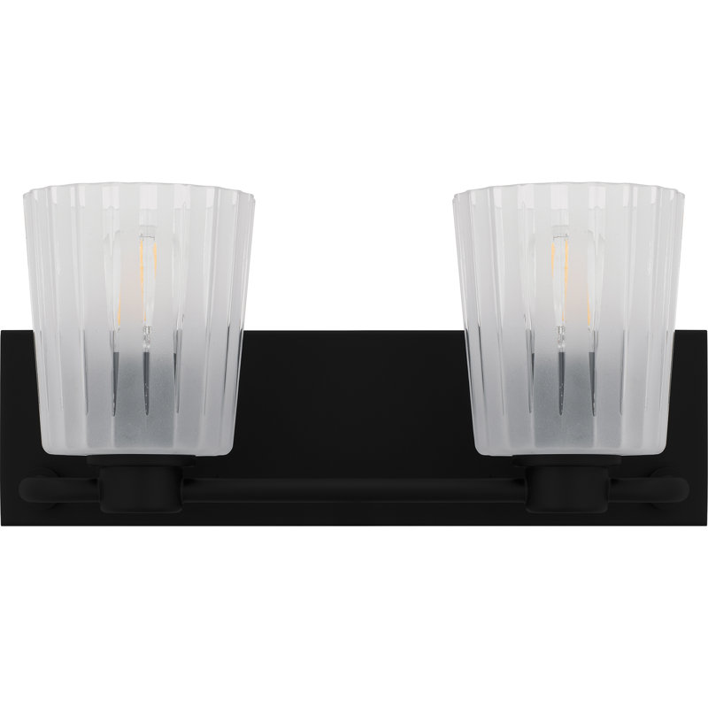 Alkis 2-Light Matte Black Bath Light