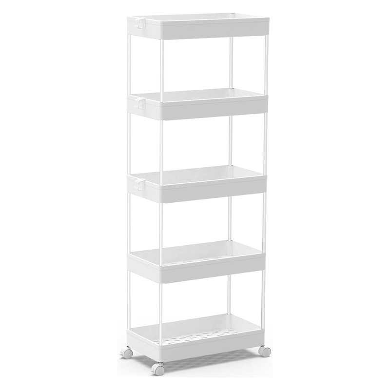 Tier Storage Cart Organizer Rolling Utility Cart, Mobile Shelving Unit Slide Out Storage Shelves For Kitchen Living Room Bathroom Laundry Room & Dressers