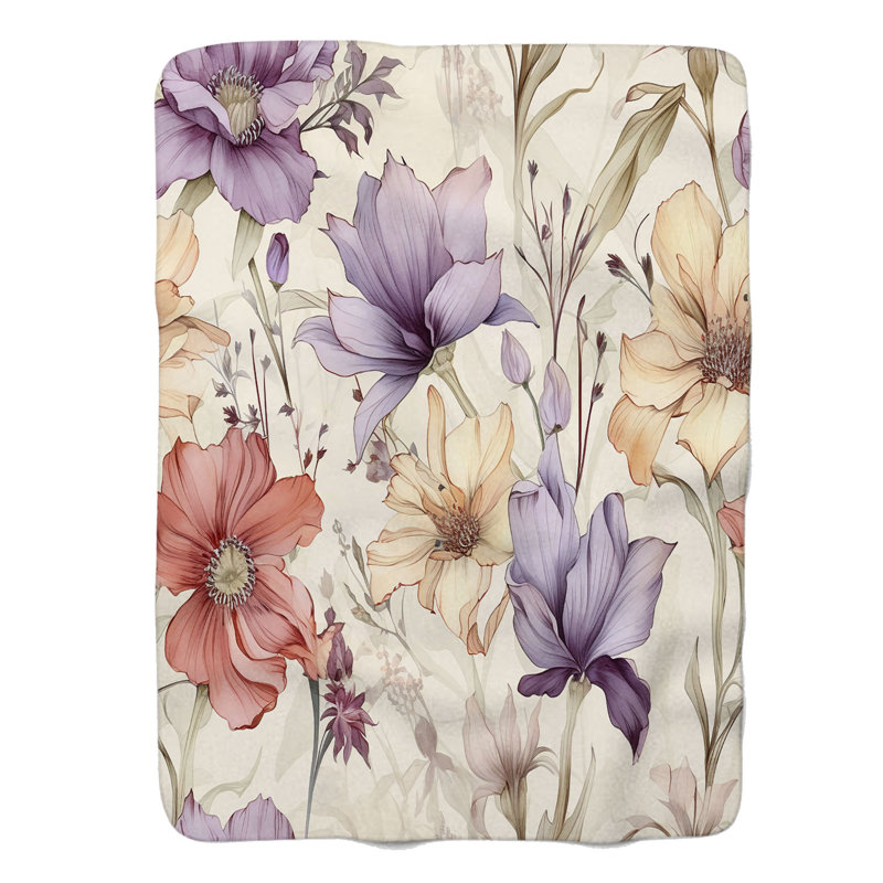 Wild Botanics - Couverture sherpa de qualité supérieure 1 pièce, Grand lit