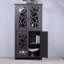 Buffet buffet, 4 portes miroir en acrylique, tablette réglable - brun foncé