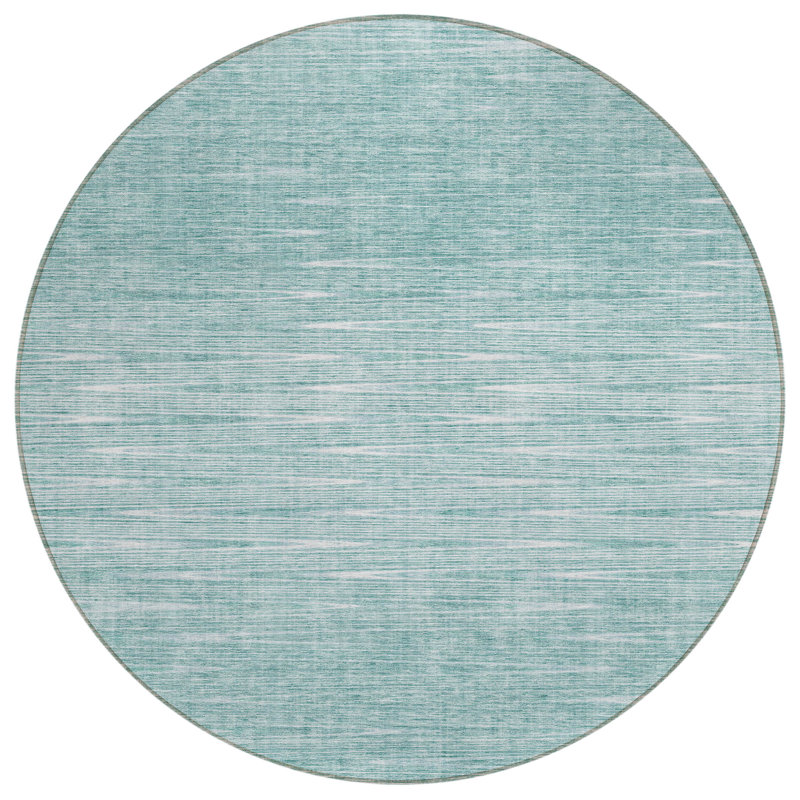 Leis Washable Ombre Indoor / Outdoor Rug, Round 8'
