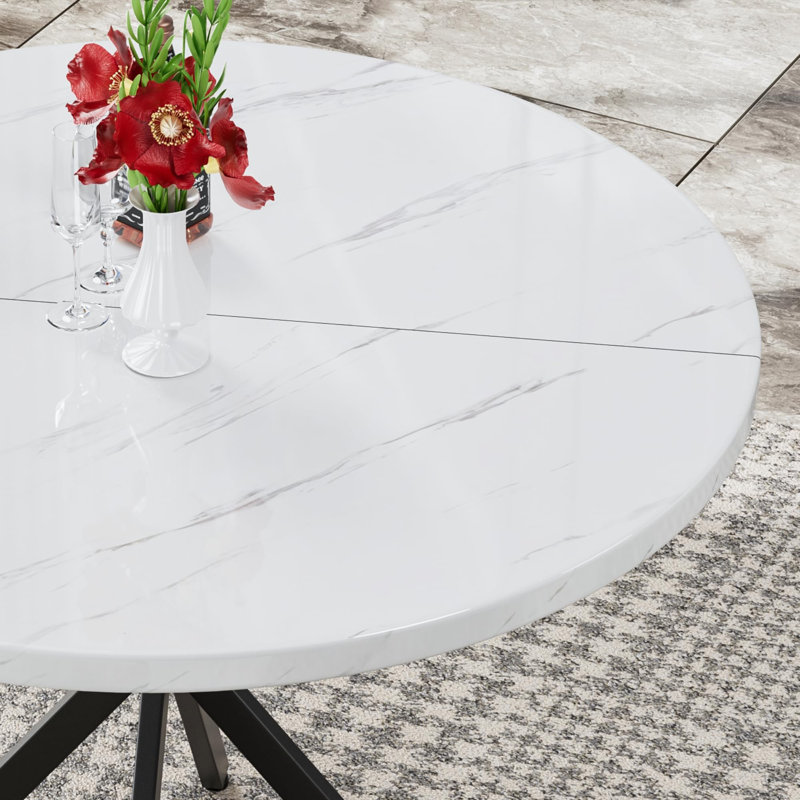 Table de salle à manger Mid-Century, Blanc