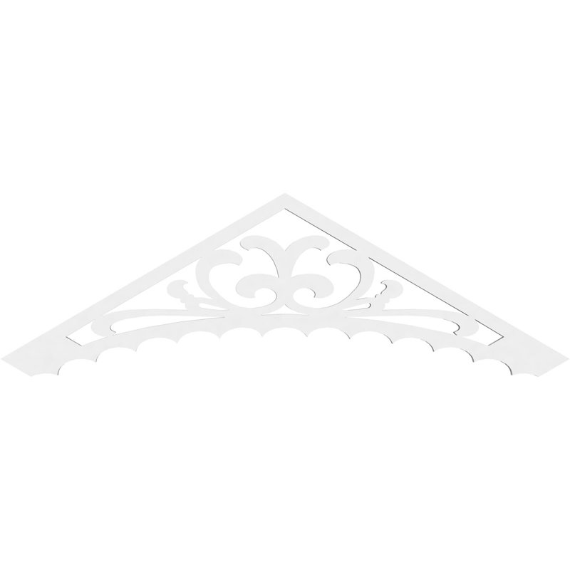 Pignon en PVC de qualité architecturale Genova, H 14 po x l 48 po x P 1 po, 7 / 12