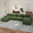4-Seat Boneless U-Shaped Sofa 32D High-Resilience Sponge Anti-Slip Design Chaise Design Extra-Wide Curved Armrests Multi-Free Combination No Assembly For Studies Living Rooms Media Rooms-419078999