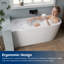 Baignoire profonde en acrylique Tidal de 150 cm (59 po) avec trop-plein et carrelage.