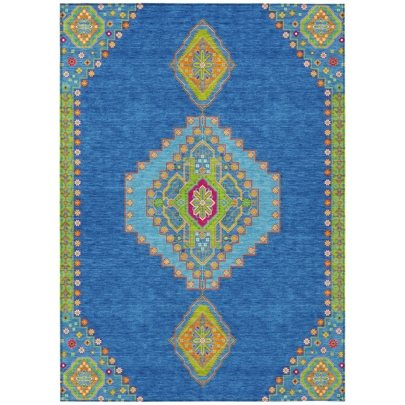 Elira Denim Washable Indoor-Outdoor Rug - , 9' x 12'