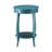 Teal Round Side Table With Bottom Shelf