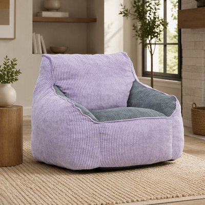 Pouf géant en velours côtelé avec accoudoirs, rembourrage en mousse déchiquetée, pour adultes et adolescents