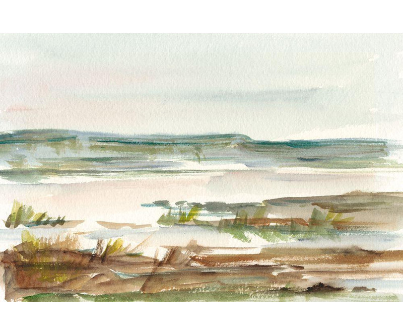 Toile tendue avec châssis Lark Manor ™ Harper, Ethan, "Overcast Wetland II", H 33 po x l 48 po