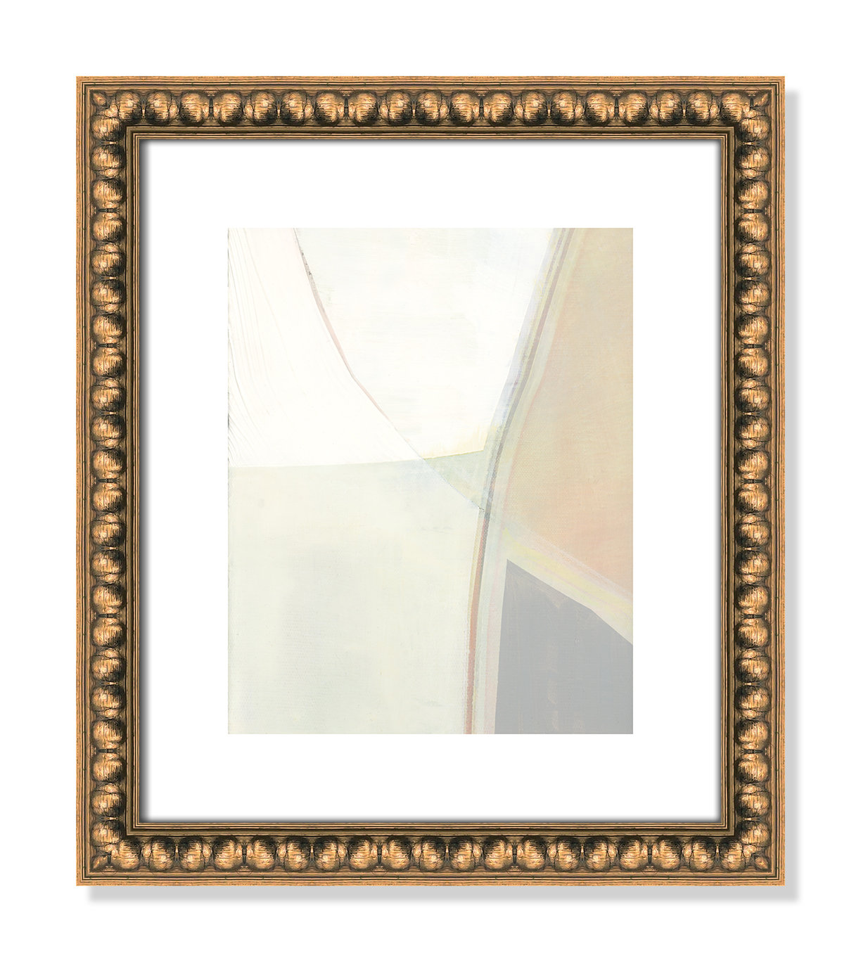 In Neutral II - Painting Print, Gold Bead Framed Paper, 15" H x 13" W x 1.13" D