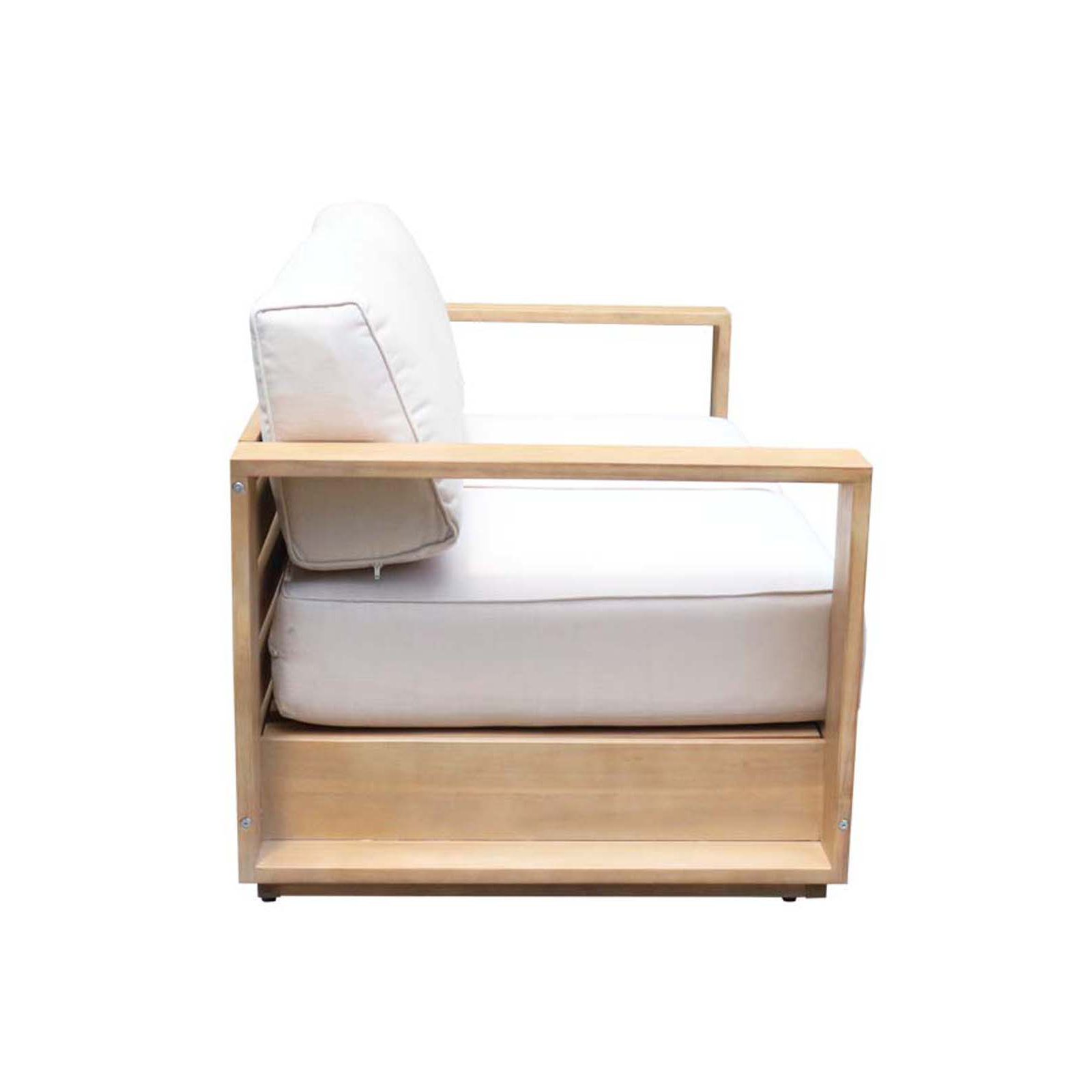 Harbor Patio Chair with Cushions, Natural Wood