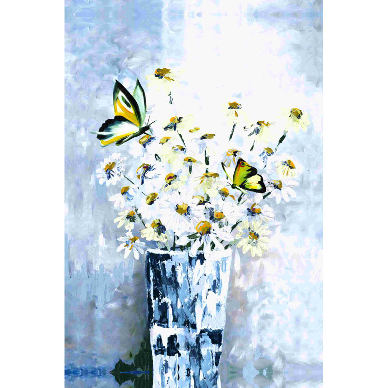 Fleurs de papillons abstraites par - on, H 18 po x l 12 po
