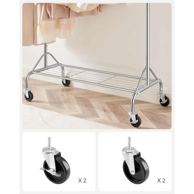 110.5cm Rolling Clothing Rack