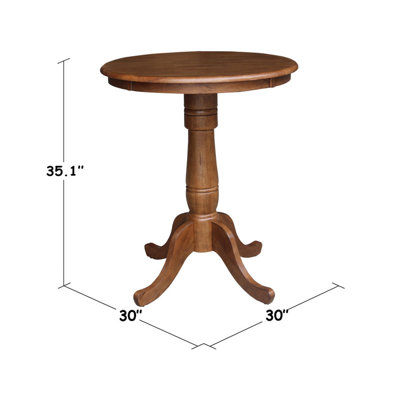 Drilon 3 - Piece Counter Height Solid Wood Dining Set, 35.1" H x 30" L x 30" W, Distressed Oak/Distressed Oak