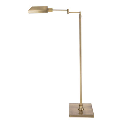 Floor Lamp for Bedroom, Home Office, or Living Room Decor - Tall Lamp with Adjustable Heights, 360 Degree Swing Arm, and Stable Base - Pharmacy Task Light for Reading and Crafts  (Brass)