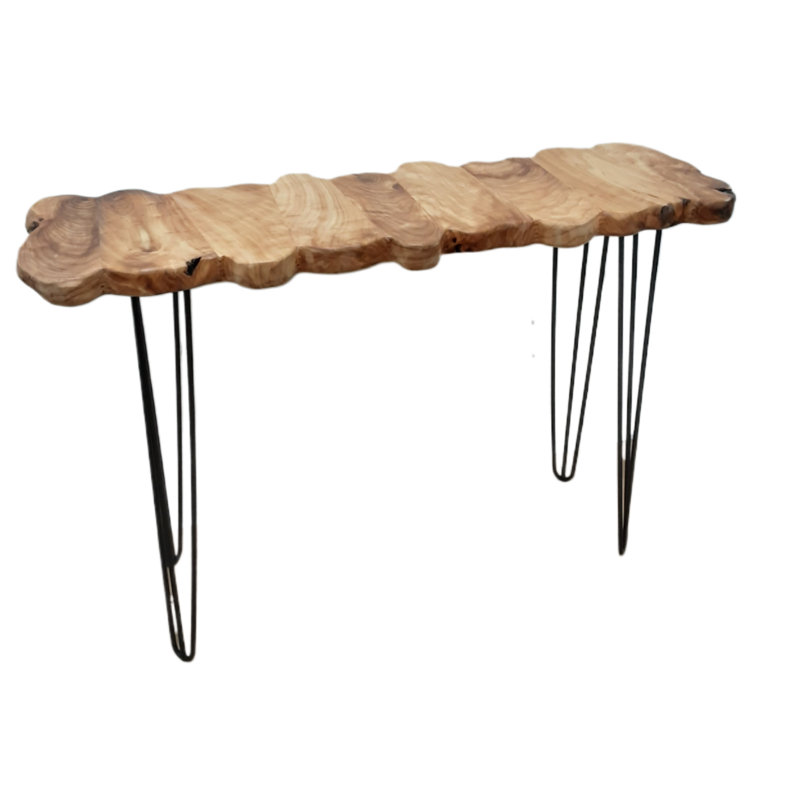 Table basse Live Edge avec pieds en métal - 43 x 14 x 28 po
