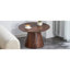 Table basse ronde de style médiéval-moderne avec placage de grain de bois-747085347