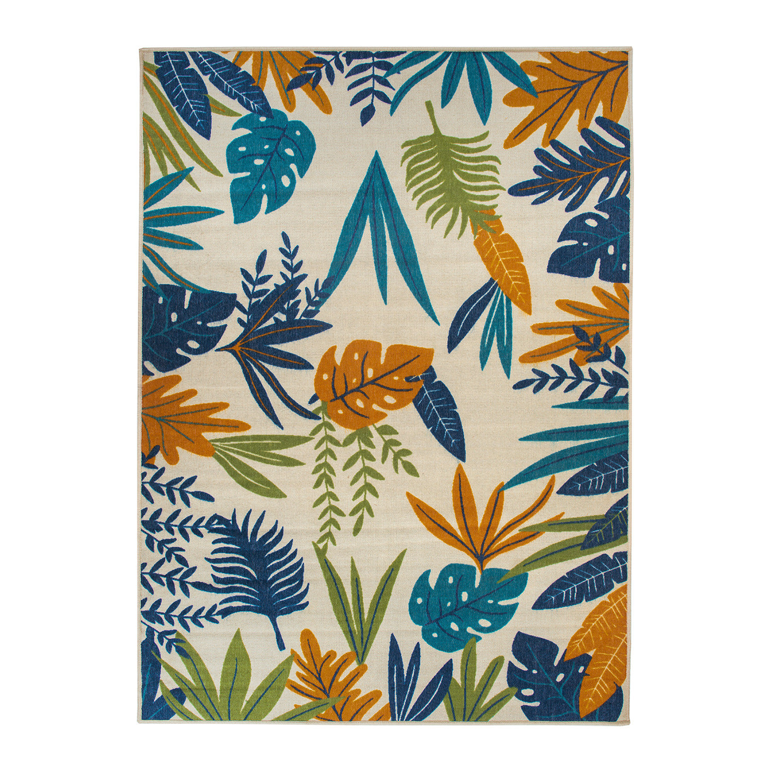 Weyland Floral Power Loom Blue/Orange Indoor/Outdoor Patio Rug World Menagerie Rug Size: Rectangle 12' x 15