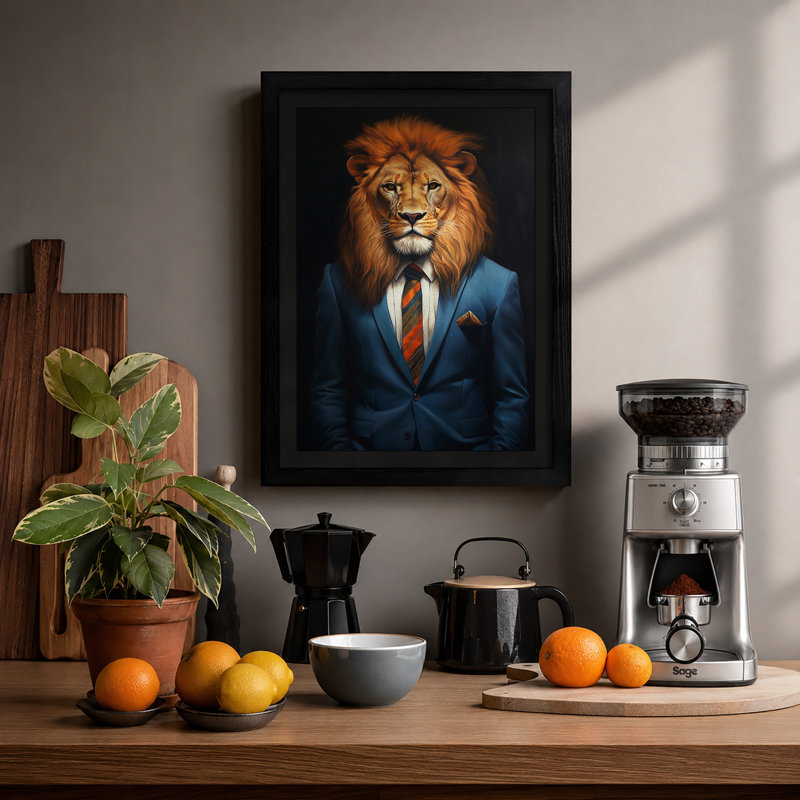 Distinguished Lion Modern - Print, A3 - 42.0 x 29.7 cm, Black
