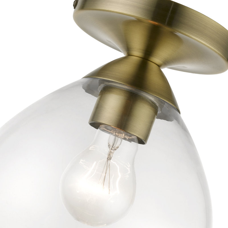 Plafonnier semi-encastré 1 lumière Astair Astair, Laiton antique