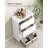 Bathroom Floor Storage Cabinet with Adjustable Divider, 2 Baskets