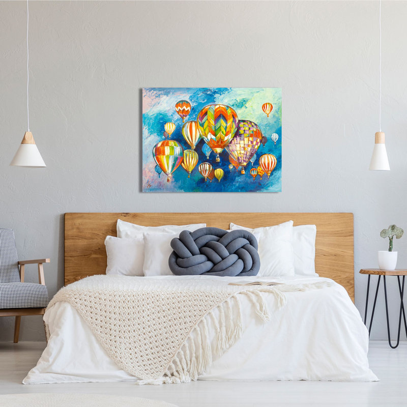 Hot Air Balloons Suspended In The Sky I by Luigi Florio - Wrapped Canvas Painting, 70cm H x 100cm W x 4cm D