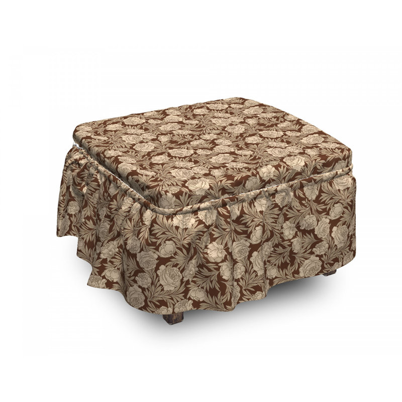 Housse pour repose-pieds de rose romantique en fleur