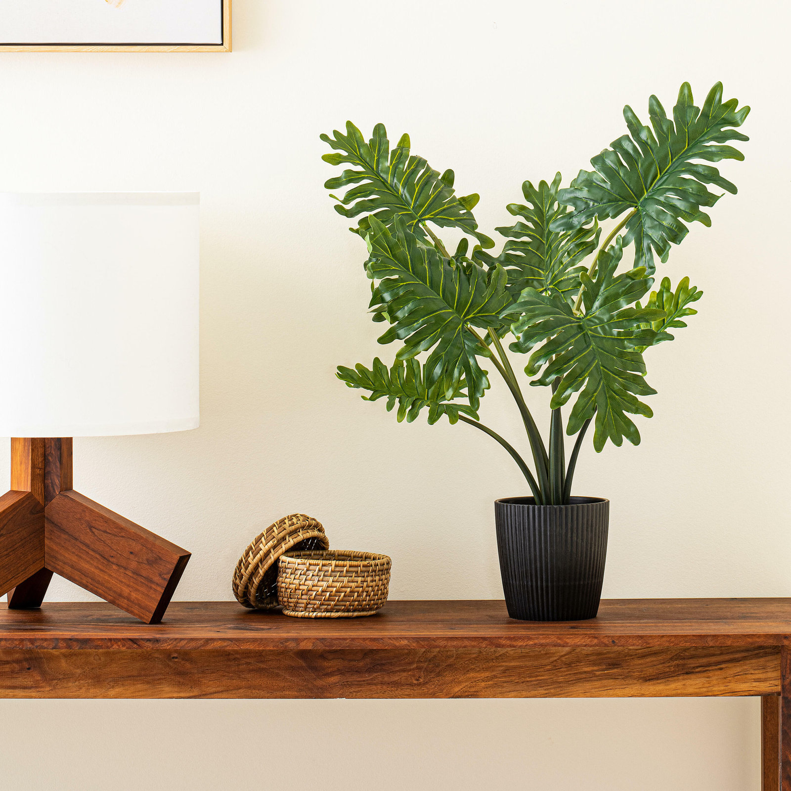 38" Philodendron Plant in Pot, 25" H x 24" W x 24" D