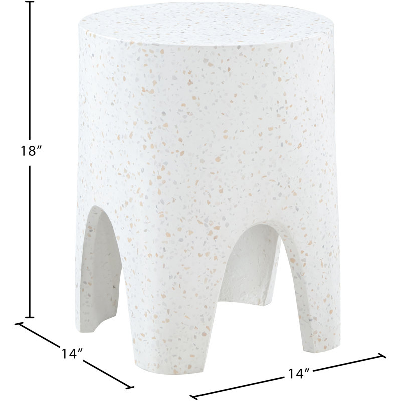 Table de bout en béton Foligno, Blanc