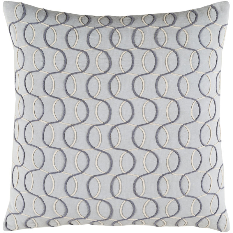 Solid Bold II Cotton Pillow, 18" H x 18" W, Neutral, Polyester