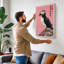 Puffin in Profile Japandi - Wrapped Canvas-609051186-609051149