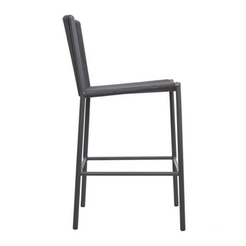 Archipelago Outdoor Bar Stool, Dark Gray/Dark Pebble, 28"