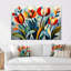 Green Mid Century Mod Nature Tulip V - Abstract Midcentury Wall Art Set-107213359-107213365